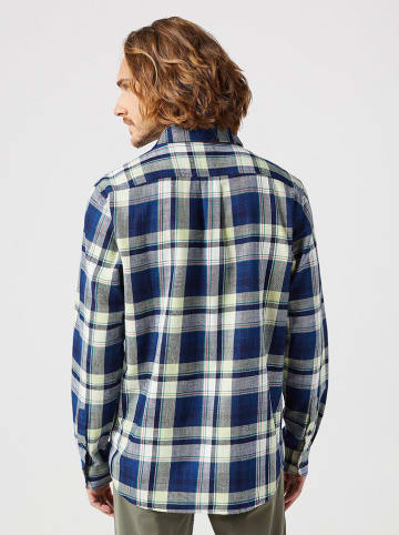 Wrangler Hemd - Regular fit - in Dunkelblau/ Gelb