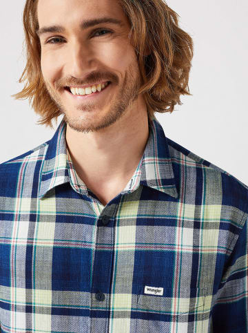 Wrangler Hemd - Regular fit - in Dunkelblau/ Gelb