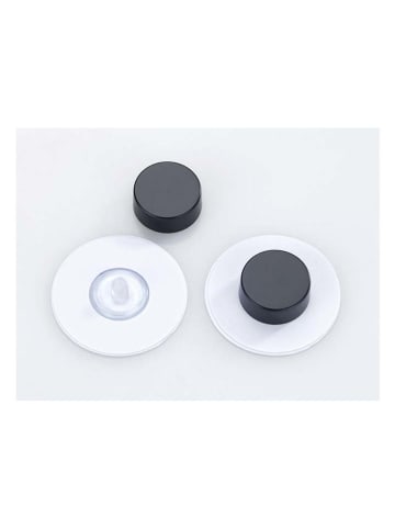 Wenko 2er-Set: Wandhaken "Static-Loc®" in Schwarz - Ø 6 cm