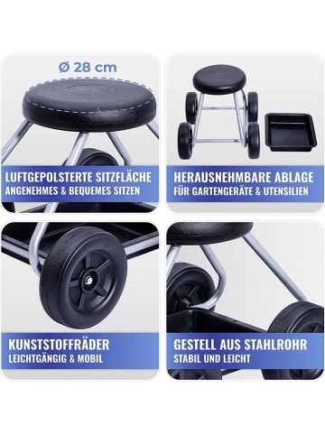 Wenko Rollsitz in Schwarz - (B)52 x (H)40 x (T)41 cm