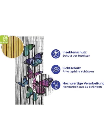 Wenko Türvorhang "Butterflies" in Weiß/ Bunt - (L)200 x (B)90 cm