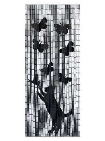 Wenko Türvorhang "Cat and butterfly" in Weiß/ Schwarz - (L)200 x (B)90 cm