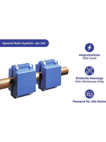 Wenko 2er-Set: Spezial-Rohr-Systeme in Blau - (B)5 x (H)7 x (T)4,3 cm