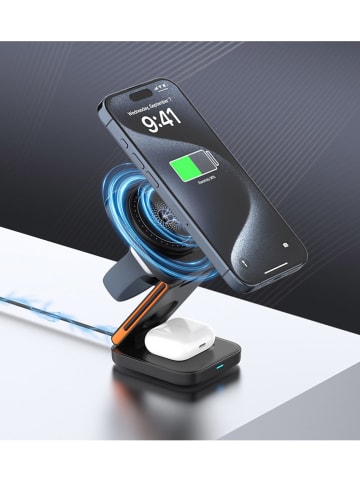 SmartCase Kabellose 3-in-1-Ladestation in Schwarz