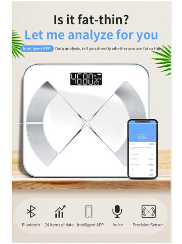 SmartCase Bluetooth-Personenwaage in Weiß
