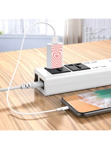 SmartCase USB-Netzstecker in Rosa/ Creme