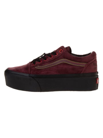 Vans Leder-Sneakers "Old Skool Stackform" in Dunkelrot