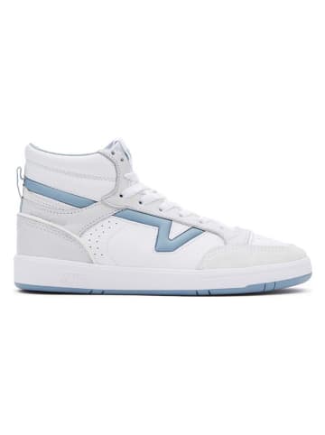 Vans Skórzane sneakersy "Lowland Mid CC JMP" w kolorze biało-błękitnym