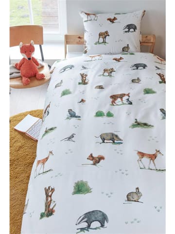 Hanneke de Jager Renforcé beddengoedset "Forest Animals" wit/meerkleurig