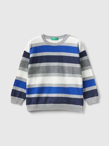 Benetton Sweter w kolorze niebiesko-czarno-szarym