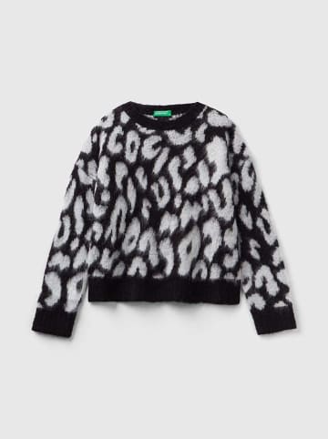 Benetton Pullover in Schwarz/ Weiß