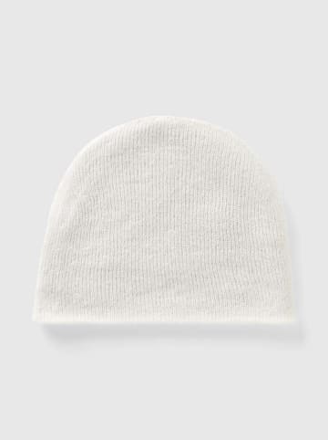 Benetton Wendebeanie in Weiß/ Hellgrau