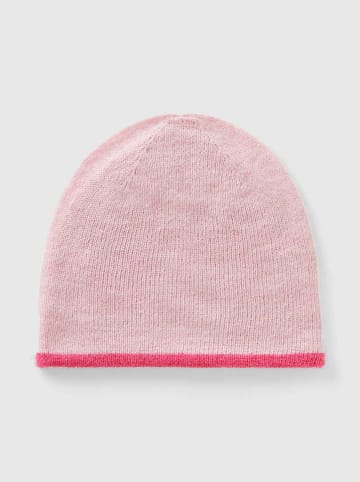 Benetton Dwustronna czapka beanie w kolorze różowym