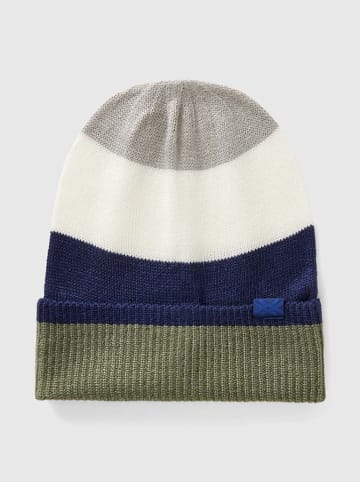 Benetton Beanie donkerblauw/kaki/crème