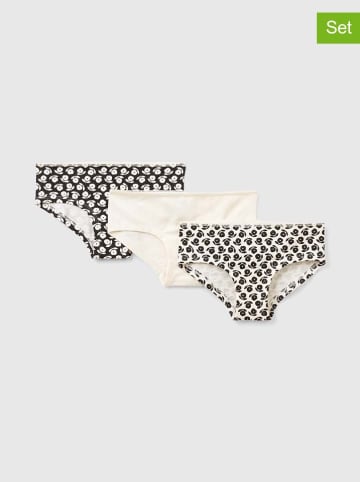 Benetton 3er-Set: Slips in Schwarz/ Creme