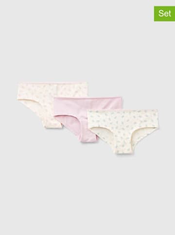 Benetton Figi (3 pary) w kolorze kremowo-jasnoróżowym