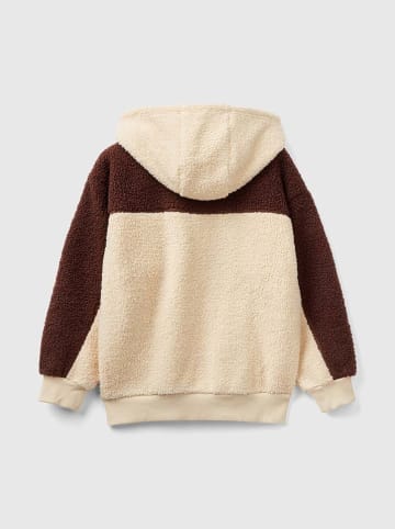 Benetton Fleecejacke in Braun/ Creme