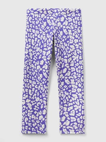 Benetton Leggings in Lila/ Weiß