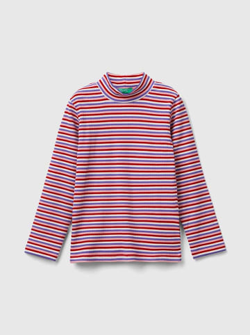 Benetton Longsleeve in Rosa/ Rot/ Lila