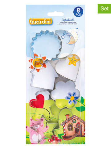 Guardini 8-delige set: uitsteekvormpjes "Cookie" zilverkleurig