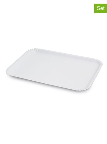 Guardini 2-delige set: papieren dienbladen wit - 2x 3 stuks