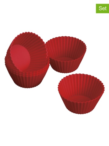 Guardini 6-delige set: siliconen muffinvormen rood - Ø 6,5 cm