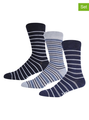 LEE Underwear 3er-Set: Socken "Madden" in Dunkelblau/ Grau/ Hellblau