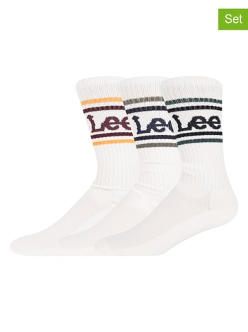 LEE Underwear 3er-Set: Sportsocken "Moir" in Weiß