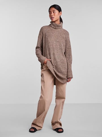 Pieces Sweter w kolorze jasnobrązowym