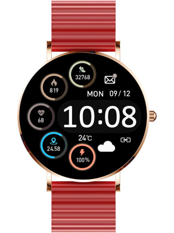 XCOAST Smartwatch "Siona 2 ultra flach" in Rot/ Roségold