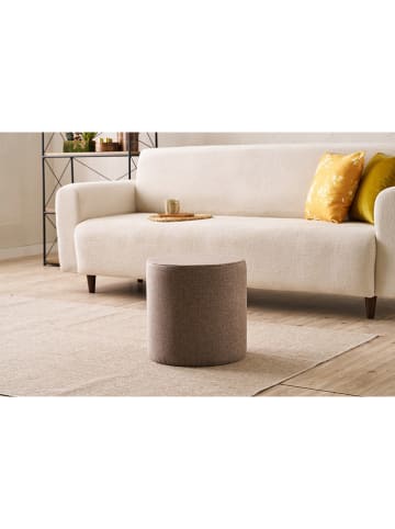 Evila Pouf in Hellbraun - (H)40 x Ø 40 cm