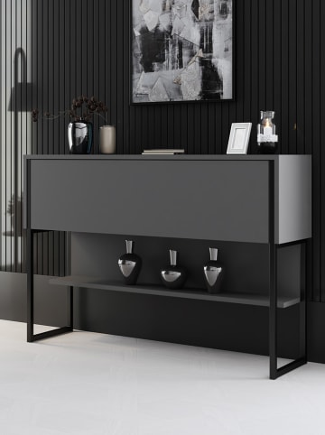 Evila Kredens "Luxe" w kolorze antracytowo-czarnym - 120 x 80 x 30 cm