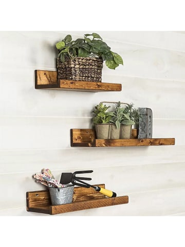 Evila Regały ścienne (3 szt.) w kolorze brązowym