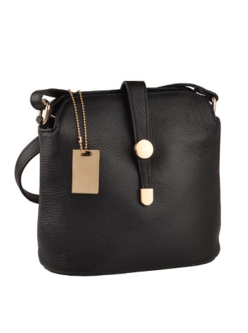 Lia Biassoni Leren schoudertas zwart - (B)22 x (H)26 x (D)12 cm