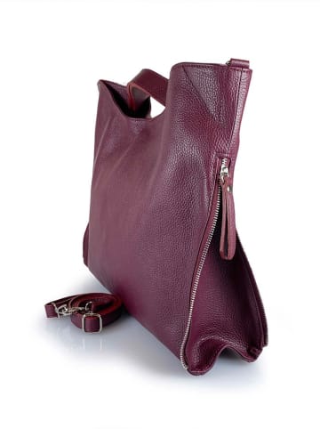 Mila Blu Leren handtas bordeaux - (B)39 x (H)31 x (D)5 cm