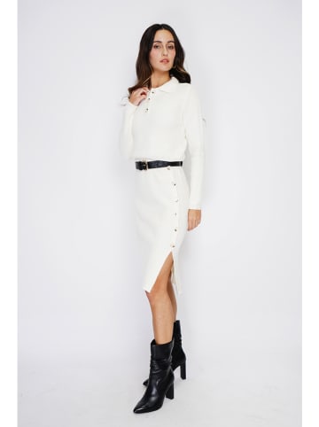 ASSUILI Kaschmir-Strickkleid in Weiß