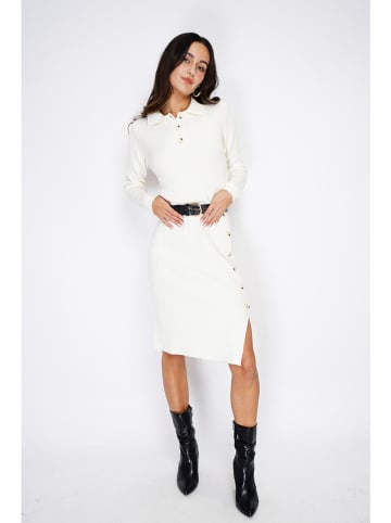 ASSUILI Kaschmir-Strickkleid in Weiß