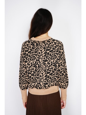 ASSUILI Pullover in Schwarz/ Beige