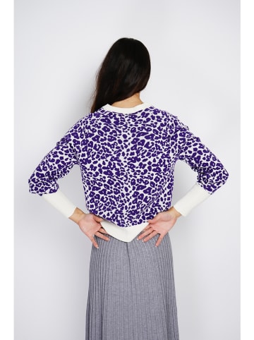ASSUILI Pullover in Lila/ Weiß