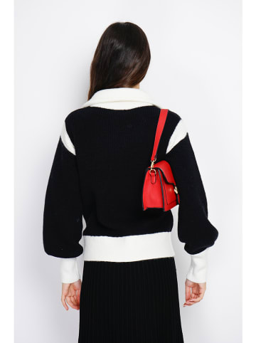 ASSUILI Cardigan in Schwarz/ Weiß