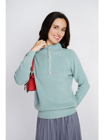 ASSUILI Kasjmieren trui turquoise