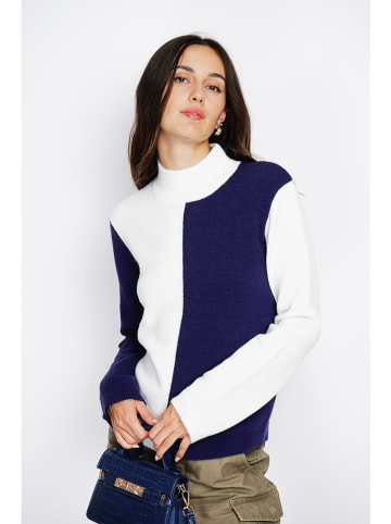 ASSUILI Trui donkerblauw/wit
