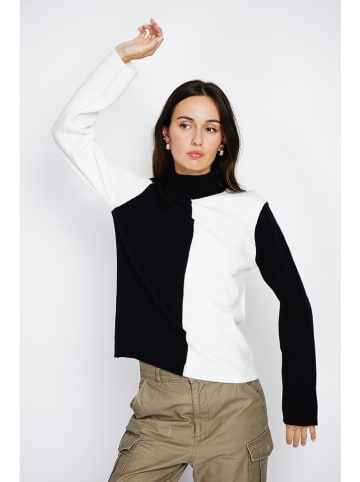 ASSUILI Pullover in Schwarz/ Weiß