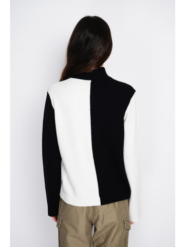 ASSUILI Pullover in Schwarz/ Weiß