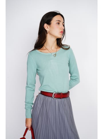 ASSUILI Kasjmieren trui turquoise
