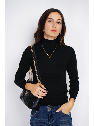 ASSUILI Rollkragenpullover in Schwarz