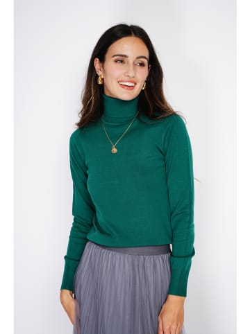 ASSUILI Kaschmir-Pullover in Dunkelgrün