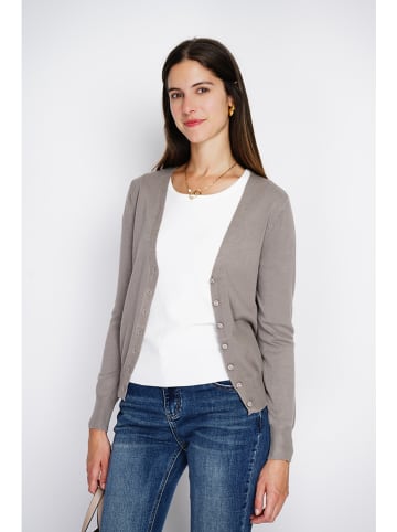 ASSUILI Kaschmir-Cardigan in Hellbraun