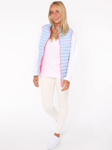 Zwillingsherz Steppweste "Moin" in Hellblau/ Pink