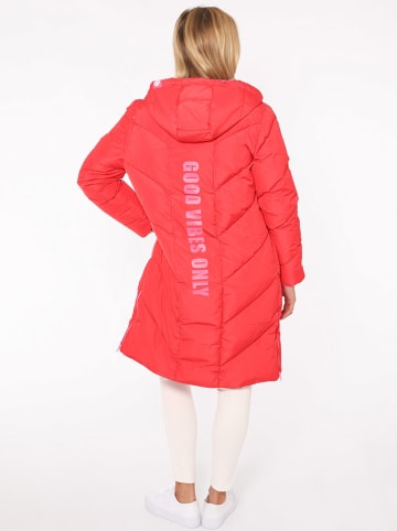 Zwillingsherz Steppmantel "Good Vibes Only" in Rot/ Rosa
